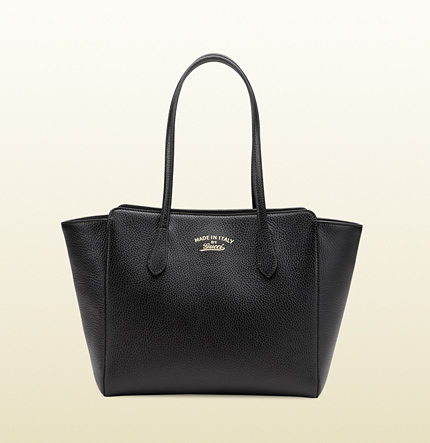 Authentic Gucci Swing Soft Leather Tote Bag 354408 Black